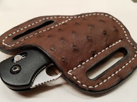 Ostrich Skin Large Sheath-Chocolate