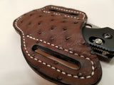 Ostrich Skin Large Sheath-Chocolate