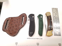 Ostrich Skin Large Sheath-Chocolate
