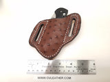 Ostrich Skin Large Sheath-Chocolate