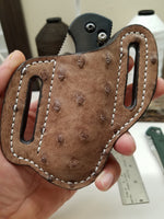 Ostrich skin Large Sheath- Mink