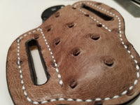 Ostrich skin Large Sheath- Mink
