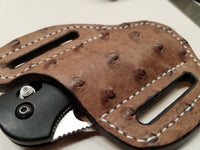 Ostrich skin Large Sheath- Mink