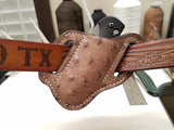 Ostrich skin Large Sheath- Mink