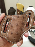 Ostrich skin Large Sheath- Mink