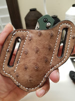 Ostrich skin Large Sheath- Mink