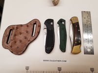 Ostrich skin Large Sheath- Mink